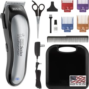 Wahl USA Lithium Ion Pro Series Cordless Animal Clippers – Rechargeable, Heavy-Duty, Electric Dog & Cat Grooming Kit for Small & Large Breeds with Thick to Heavy Coats – Model 9766