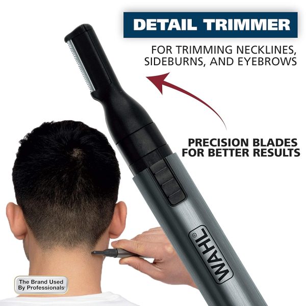 Wahl Micro Groomsman Battery Personal Trimmer for Hygienic Grooming with Rinseable, Interchangeable Heads for Eyebrows, Neckline, Nose, Ears, & Other Detailing - 05640-600 - Image 2