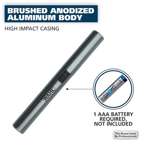 Wahl Micro Groomsman Battery Personal Trimmer for Hygienic Grooming with Rinseable, Interchangeable Heads for Eyebrows, Neckline, Nose, Ears, & Other Detailing - 05640-600 - Image 6