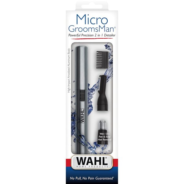 Wahl Micro Groomsman Battery Personal Trimmer for Hygienic Grooming with Rinseable, Interchangeable Heads for Eyebrows, Neckline, Nose, Ears, & Other Detailing - 05640-600 - Image 9