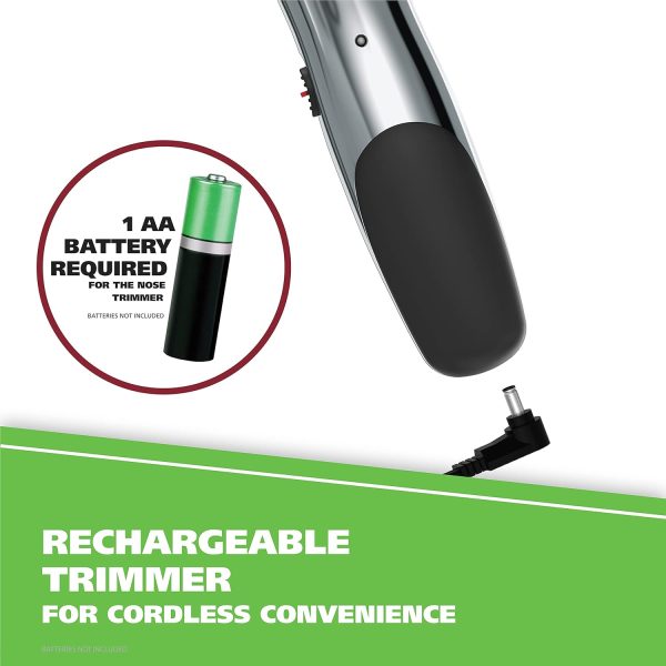 Wahl Groomsman Rechargeable Beard Trimmer kit for Mustaches, Nose Hair, and Light Detailing and Grooming with Bonus Wet/Dry Battery Nose Trimmer – Model 5622v - Image 6