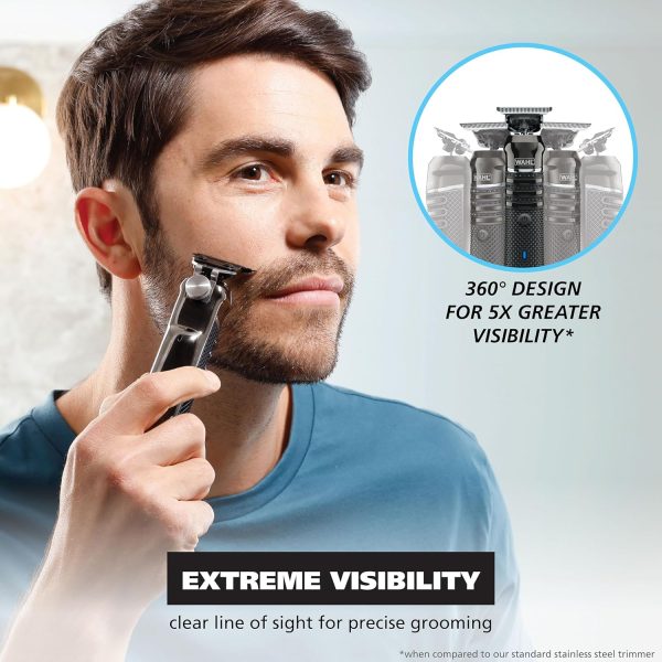 Wahl USA Pro Series High Visibility Skeleton Style Trimmer, Lithium-Ion Cordless USB Rechargeable All in One Shaving & Close Cutting Beard Trimmer for Men with Near Zero Gap Blade – 3026018 - Image 2