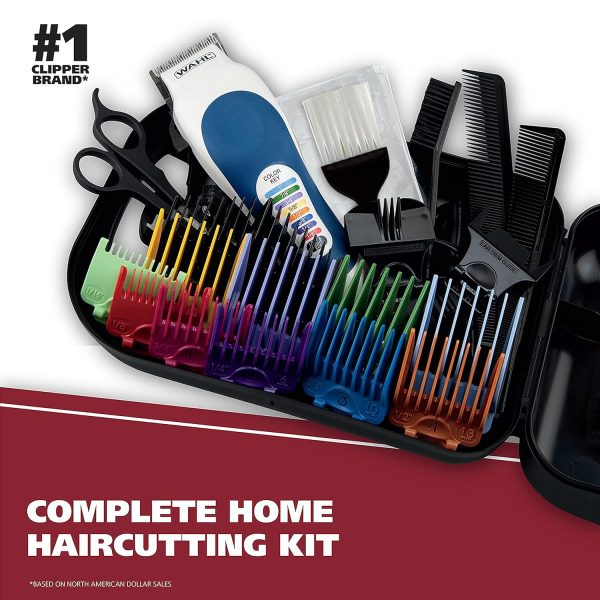 Wahl Clipper USA Color Pro Complete Haircutting Kit with Easy Color Coded Guide Combs - Corded Clipper for Hair Clipping & Grooming Men, Women, & Children - Model 79300-1001M - Image 2