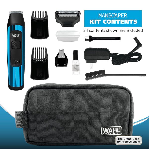 Wahl Manscaper® Total Body Grooming and Your Hair Down There Rechargeable Deluxe Hair Trimmer and Shaver with Safe-Touch Detachable Stainless Steel Precision Blades - Model 5708 - Image 10